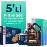 Bosch Citroen Jumper 2.2 Blue HDi Dizel Motul Motor Yağlı 2019-2024 5'li Filtre Bakım Seti