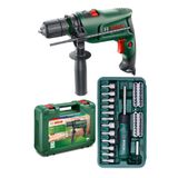 Bosch Darbeli Matkap 600 Watt 13Mm + 46 Parça Vidalama Ucu Lokma Ucu Cırcır Tornavida Seti Cırcırlı