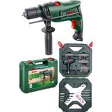 Bosch Darbeli Matkap 600 Watt 13mm + 54 Parça Vidalama Ucu Matkap Ucu Seti Cırcırlı Tornavida