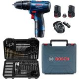 Bosch Darbeli Şarjlı Matkap 103 Parça Set Yüksek Kaliteli Çok Amaçlı El Aleti Çift Akülü Mavi