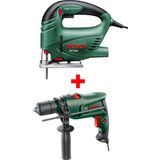Bosch Dekupaj Testere Makinesı Pst 650 + Darbeli Matkap Easyimpact 600 + Matkap Ucu Seti