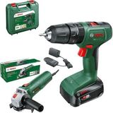 BOSCH Easyımpact 18V-40 Akülü Vidalama (TEK) Batarya 2 Ah ve Pws 700-115 Avuç Taşlama İkili Set