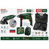Bosch Easyımpact 600 600W Darbeli Matkap + Pws 850-125 850W Avuç Taşlama + 103 Parça V-Line Aksesuar Seti + Metal Kesme Diski + Çanta