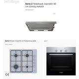 Bosch Eco 3lü Ankastre Set (Bosch HBF 011BR0T Fırın Bosch PBP6C5K80 Inox Ocak Bosch DFT63CA51T Sürgülü Aspiratör