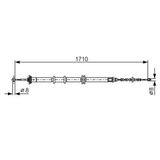 Bosch El Fren Teli Arka Sağ Cıtroen Nemo (Dizel) Fıat Fıorıno Peugeot Bıpper 12/07- (1710/1435Mm)