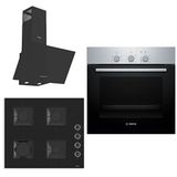 Bosch & Ferre Apiralla HBF011BR0T - SS205 - D086 Siyah 3'lü Ankastre Set