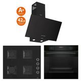 Bosch & Ferre Black Star 3 Lü Ankastre Set - Ultra Sessiz Davlumbaz - 42 Db ( Hua717ba0t - Ss205 - D086-Sa) Buhar Destekli