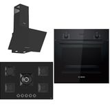 Bosch & Ferre Large Sanremo HBF512BB1T - SS035 - D086 Siyah 3'lü Ankastre Set