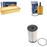 Bosch Filtre Bakım Seti Skoda Superb 2.0 TDI Dizel 2010-2015 BKD BMP CBBB Motor Hava + Yağ f. + Yakıt Filtre Bosch