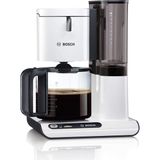 Bosch Filtre Kahve Makinesi Styline TKA8011, Aroma Sensörü, Aroma Korumalı Cam Sürahi 1,25 L, 10-15 Fincan Için, Otomatik Kapatma, Kireç Çözme Sistemi, Damlama Önleyici, Döner Filtre Taşıyıcı, 1160 W,