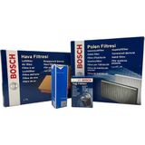 Bosch Ford Focus 1 1.6 Benzinli Bosch Filtre Bakım Seti 1998-2005 Hava+Yağ+Standart Polen+Orj Benzin Filtresi