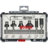 Bosch Freze Seti 6 Parça 6 mm (Pro) 2607017468 Oluk Frezeleme Uçları ile Yüksek Kalite Aksesuar