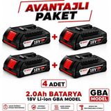 Bosch Gba 18V 2.0AH Li-Ion Batarya Akü 4'lü Set