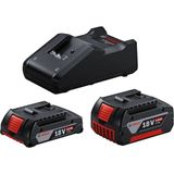 Bosch Gba 18V 2,0 Ah Akü + Gba 18V 4,0 Ah Akü + Gal 18V-40 Şarj Cihazı (1600A01ZS9)