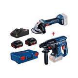 Bosch Gbh 180 + Gws 180 Li 2x4 Ah Akülü Kırıcı Delici Ve Taşlama Seti - 0615990N05