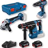 Bosch GBH 187+GWS 18 V-10+GSR 18 V-50 Vidalama Kırıcı Taşlama Seti