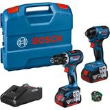 Bosch Gdr 18V-220C Bits Sıkma + Gsr 18V-90C Vidalama + 2X4 Akü Kombi Seti
