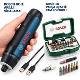 Bosch Go 3 Akülü Vidalama Makinesi ve Bosch 32 Parça Vidalama Uç ve Aksesuar Seti