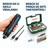 Bosch Go 3 Akülü Vidalama Makinesi ve Bosch 32 Parça Vidalama ve Uç Seti
