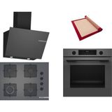 Bosch Gri 3 Lü Ankastre Set 373 ( HUA717BN0T - POP7C9P30O - DWK66PJ70T ) 67CM Ocak - Buhar Destekli -