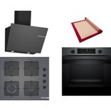 Bosch Gri 3 Lü Ankastre Set 413 ( HUA736EG0T - POP6C9P30O - DWK66PJ70T ) - Buhar Destekli -
