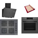Bosch Gri 3 Lü Ankastre Set 453 ( HJG852YN0T - POP6C9P30O - DWK67PJ70T ) - 3D Fry Hava ile Kızartma -
