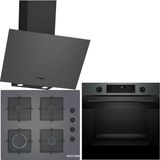 Bosch Gri 3 Lü Ankastre Set 485 ( HUA736EG0T - POP6C9P31O - DWK64PJ70T ) - Buhar Destekli -