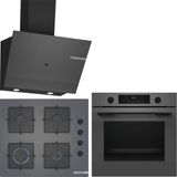 Bosch Gri 3 Lü Ankastre Set 505 ( HUA717BN0T - POP6C9P31O - DWK67PJ70T ) - Buhar Destekli -