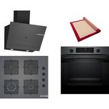 Bosch Gri 3 Lü Ankastre Set 509 ( HUA736EG0T - POP6C9P31O - DWK67PJ70T ) - Buhar Destekli -