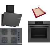 Bosch Gri 3 Lü Ankastre Set 563 ( HJG852YN0T - POP7C9P31O - DWK66PJ70T ) 67CM Ocak - 3D Fry Hava ile Kızartma -