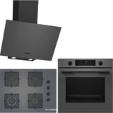 Bosch Gri 3 Lü Ankastre Set 572 ( HUA736EN0T - POP7C9P31O - DWK64PJ70T ) 67CM Ocak - Buhar Destekli -