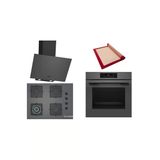 Bosch Gri 3 Lü Ankastre Set (Hjg852yn0t - Poh7c9p30o - Dwk64pj70t) 3D Fry - Pişirme Matı İle