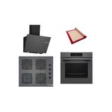 Bosch Gri 3 Lü Ankastre Set (Hjg852yn0t-Pop6c9p30o-Dwk66pj70t) 3D Fry - Pişirme Matı İle