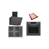 Bosch Gri 3 Lü Ankastre Set (Hjg852yn0t-Pop7c9p30o-Dwk66pj70t) 3D Fry - Pişirme Matı İle
