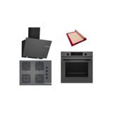 Bosch Gri 3 Lü Ankastre Set (Hua717bn0t-Pop7c9p30o-Dwk66pj70t) Buhar Destekli - Pişirme Matı İle