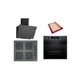Bosch Gri 3 Lü Ankastre Set (Hua736eg0t-Pop6c9p30o-Dwk66pj70t) Buhar Destekli - Pişirme Matı İle