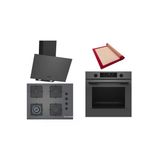Bosch Gri 3 Lü Ankastre Set (Hua736en0t-Poh7c9p30o-Dwk64pj70t) Buhar Destekli - Pişirme Matı İle