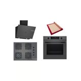 Bosch Gri 3 Lü Ankastre Set (Hua736en0t-Poh7c9p30o-Dwk67pj70t) Buhar Destekli - Pişirme Matı İle