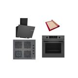 Bosch Gri 3 Lü Ankastre Set (Hua736en0t-Pop6c9p30o-Dwk66pj70t) Buhar Destekli - Pişirme Matı İle