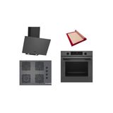 Bosch Gri 3 Lü Ankastre Set (Hua736en0t-Pop7c9p30o-Dwk64pj70t) Buhar Destekli - Pişirme Matı İle