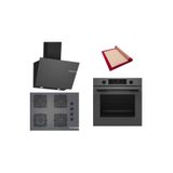 Bosch Gri 3 Lü Ankastre Set (Hua736en0t-Pop7c9p30o-Dwk66pj70t) Buhar Destekli - Pişirme Matı İle