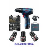 Bosch Gsb 120 Li Darbeli 3 Adet 3 Ah Akülü Vidalama ve V-Line 103 Parça Uç Seti