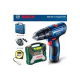 Bosch Gsb 120 Li Darbeli Matkap Vidalama (Tek Akü) ,bosch 50 Parça X-Line Titanyum Uç Seti ve Metre