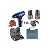 Bosch Gsb 120 Li Darbeli Vidalama (3 Ah Çift Batarya) + Bosch 103 Parça Uç ve Aksesuar Seti
