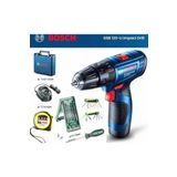 Bosch Gsb 120 Li Darbeli Vidalama (Tek Akü),X-Line 15 Parça Mini Aksesuar Seti,Allen,Tornavida,Metre