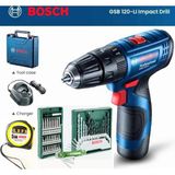 Bosch GSB-120-LI Tek Akülü Vidalama Makinesi + 41 Parça Uç + Allen Takımı + Metre