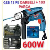 Bosch Gsb 13 Re Profesyonel Darbeli Matkap (Karton Kutulu) + Bosch 103 Parça Çantalı Aksesuar ve Uç Seti