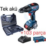 Bosch Gsb 18 V 50 Kömürsüz Darbeli Tek Akülü Matkap Vidalama ve 103 Parça Aksesuar Seti