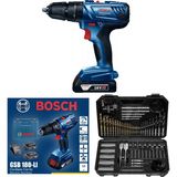Bosch Gsb 180-LI 18V 2AH Darbeli Akülü Vidalama 54 Nm Tork ve 13 mm Mandren Özellikli Set