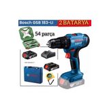 Bosch Gsb 183 Li 2 Ah Çift Bataryalı Darbeli Akülü Vidalama ve Bosch 54 Parça Aksesuar Seti
